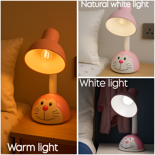 POWERLAM Cute Cartoon Kids Table Lamp � Pink Animal Face Night Lamp for Bedroom & Study
