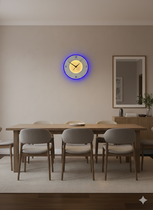 POWERLAM LED Om Wall Clock | Modern Designer Wall Clock with Backlight | Spiritual LED Clock for Living Room, Bedroom & Home Décor