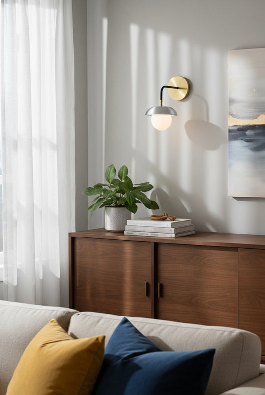 Powerlam Modern Globe Wall Lamp with Textured Diffuser, Adjustable Gooseneck, Warm White Light