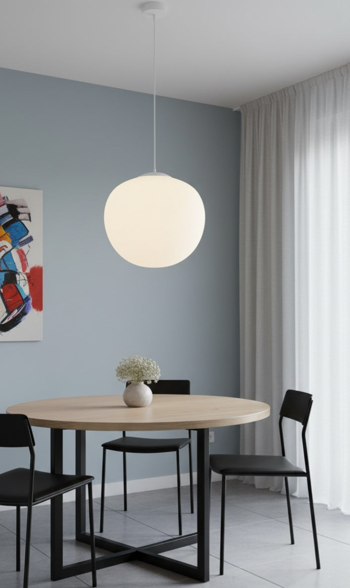POWERLAM Modern Globe Pendant Light | Minimalist Hanging Ceiling Lamp for Dining Room, Bedroom & Living Space
