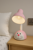 POWERLAM Cute Cartoon Kids Table Lamp � Pink Animal Face Night Lamp for Bedroom & Study