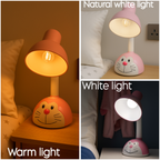 POWERLAM Cute Cartoon Kids Table Lamp � Pink Animal Face Night Lamp for Bedroom & Study