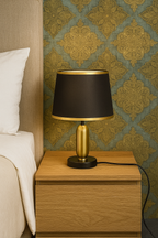 POWERLAM Royale Touch Table Lamp – Black & Gold Finish | Premium Bedside Lamp for Bedroom, Living Room, Hotel Decor