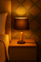 POWERLAM Royale Touch Table Lamp – Black & Gold Finish | Premium Bedside Lamp for Bedroom, Living Room, Hotel Decor