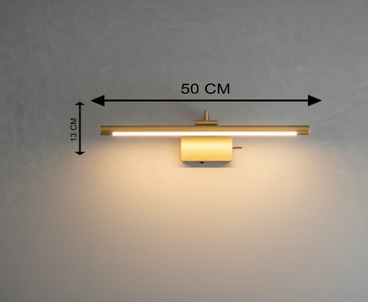Powerlam Modern LED Picture Light, Gold Brass, Wall Mounted Vanity Mirror Light for Bathroom, Artwork