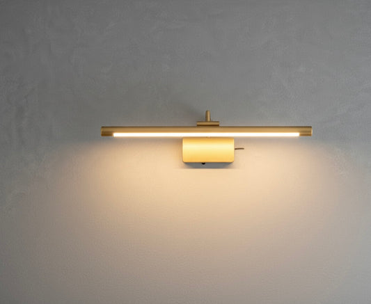 Powerlam Modern LED Picture Light, Gold Brass, Wall Mounted Vanity Mirror Light for Bathroom, Artwork