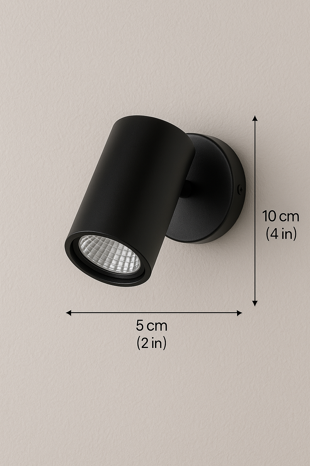 POWERLAM Black Wall Spot Light, 18W LED, Adjustable Focus Light, Modern Indoor Wall Mount for Living Room/Office/Shop