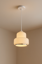 POWERLAM Frosted Glass Pendant Light | Modern Hanging Ceiling Lamp for Living Room, Bedroom, Dining | Tiered Design with Soft Ambient Glow Without Bulb