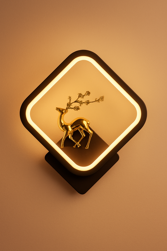 POWERLAM Diamond Deer LED Wall Light – 3 Color Modes (White, Warm & Natural White)