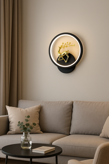 POWERLAM Modern Deer LED Wall Light – 3 Color Modes (White, Warm & Natural White)