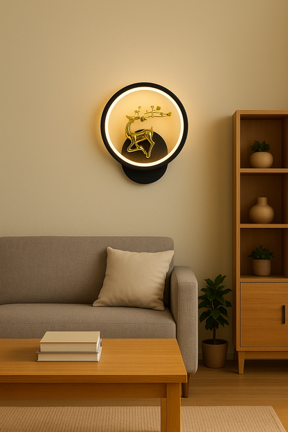 POWERLAM Modern Deer LED Wall Light – 3 Color Modes (White, Warm & Natural White)