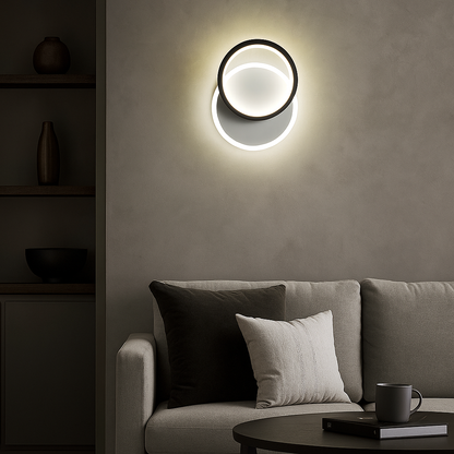 Powerlam Modern LED Wall Light, Color-Changing Circular Design, Ambient Mood Lighting