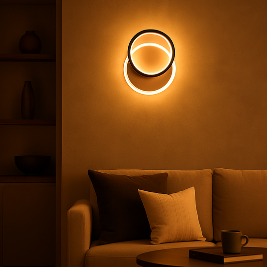 Powerlam Modern LED Wall Light, Color-Changing Circular Design, Ambient Mood Lighting