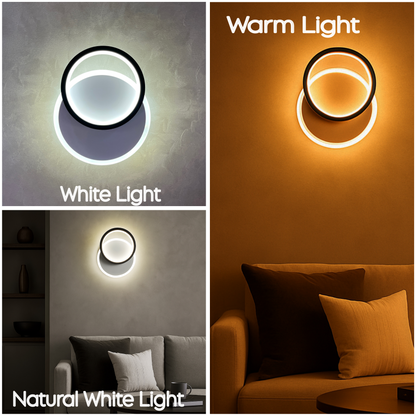 Powerlam Modern LED Wall Light, Color-Changing Circular Design, Ambient Mood Lighting
