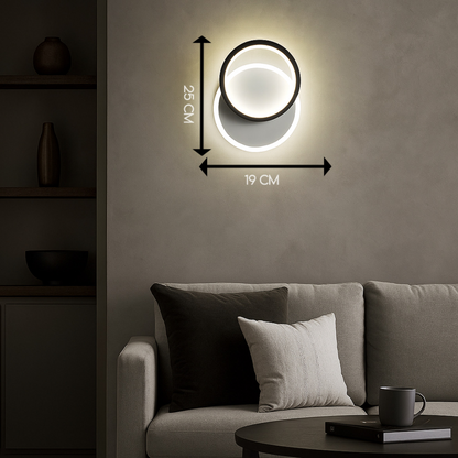 Powerlam Modern LED Wall Light, Color-Changing Circular Design, Ambient Mood Lighting