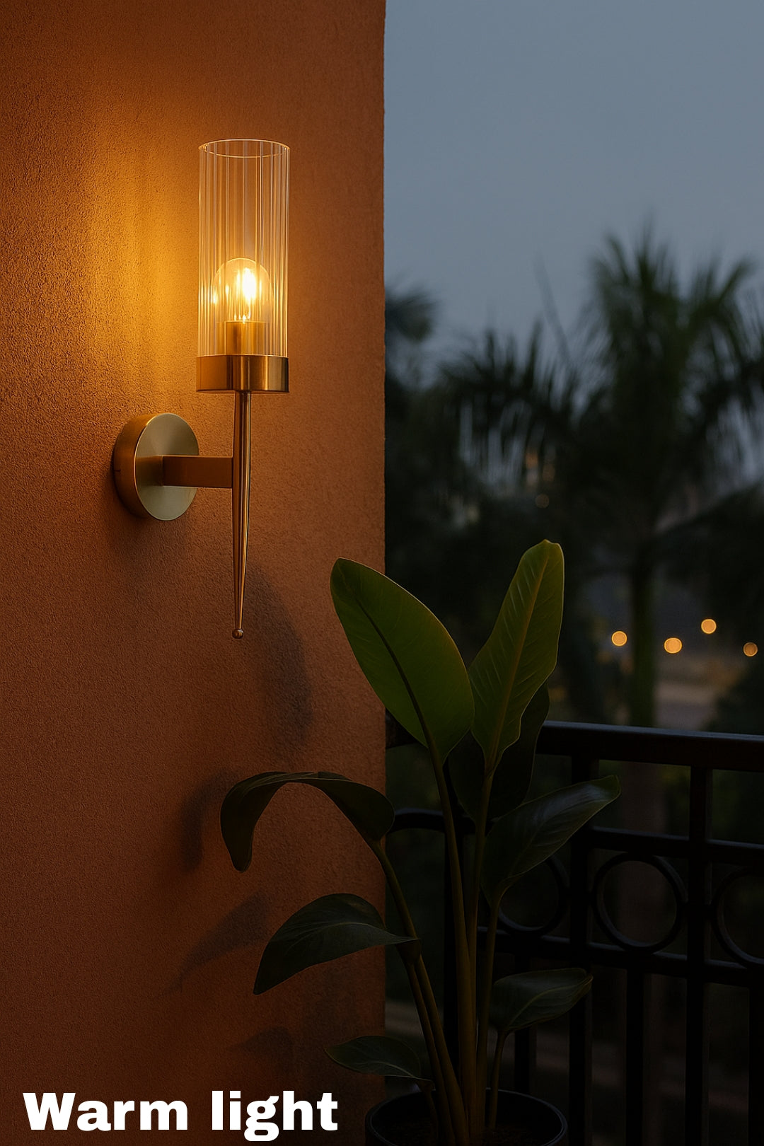 Powerlam Luxury Golden Wall Light with Glass Shade – Elegant Wall Sconce for Modern Interiors