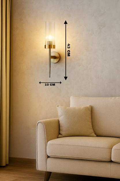 Powerlam Luxury Golden Wall Light with Glass Shade – Elegant Wall Sconce for Modern Interiors
