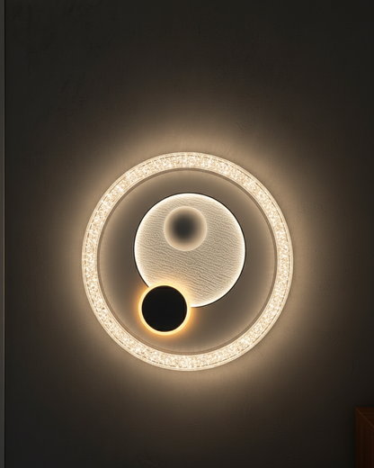 POWERLAM Modern LED Wall Light | Circular Galaxy Design Wall Lamp for Living Room, Bedroom & Hall Décor