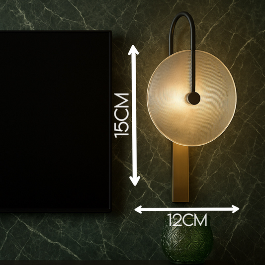 Powerlam Modern Wall Light with Circular Diffuser, LED Compatible, Black