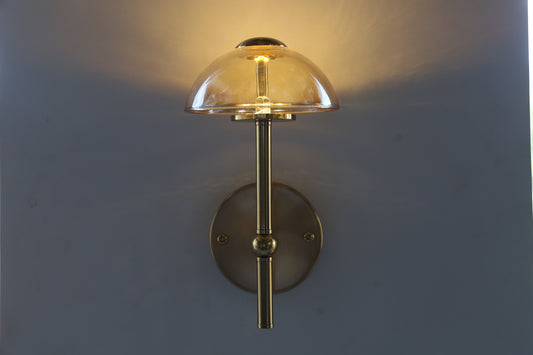 POWERLAM Multicolor Umbrella Brass Finish Tea Glass Wall Light