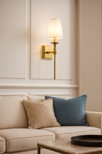 POWERLAM Luxury Golden Wall Light with Glass Shade – Elegant Wall Sconce for Modern Interiors