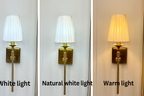 POWERLAM Luxury Golden Wall Light with Glass Shade – Elegant Wall Sconce for Modern Interiors
