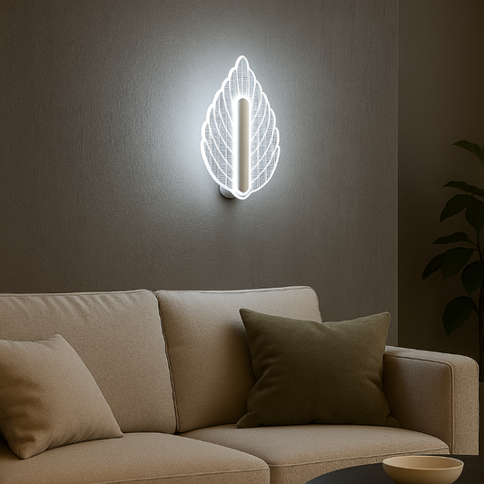 POWERLAM Elegant Leaf Wall Light – 3 Color Modes (Natural, Warm & White)