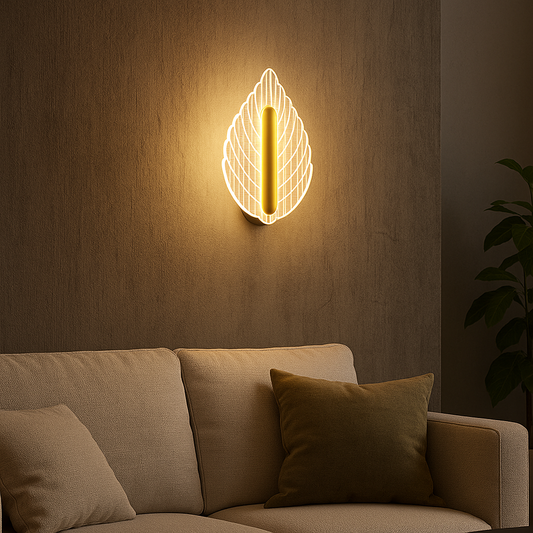 POWERLAM Elegant Leaf Wall Light – 3 Color Modes (Natural, Warm & White)