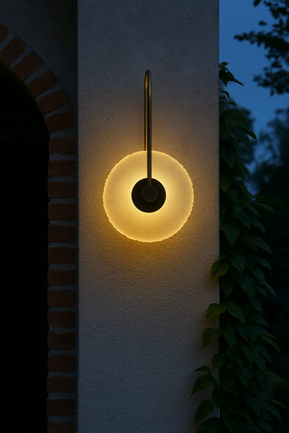 Powerlam Modern Artistic LED Wall Light with Textured Circular Shade, Ambient Mood Lighting